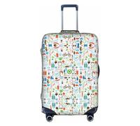 HJLUUFT The Nature Wildlands - Funda de equipaje personalizada con diseño aprobado por la TSA, se adapta a la mayoría de maletas de 28 pulgadas, Blanco, S