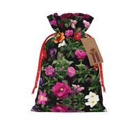 HJLUUFT Thug Life - Bolsa de lino de arpillera con estampado de flores, regalos de fiesta de Navidad, bolsa de regalo para regalos, varios tamaños (S, M)