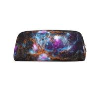 HJLUUFT Universe Galaxy Space - Estuche de cuero de grano cruzado y bolsa de maquillaje, almacenamiento versátil para bolígrafos, cosméticos y más