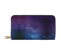 HJLUUFT Universe with Stars and Galaxy Interstellar - Cartera elegante para mujer, delgada y minimalista, piel sintética, cremallera de metal, Blanco, Talla única, Classic