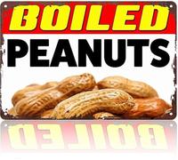 HJNAOKGWHQ Boiled Peanuts Funny Aluminum Metal Sign for Kitchen and Snack Shop Decor 8 X 12 in