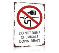 HJNAOKGWHQ Do Not Dump Chemicals Down Drain Funny Metal Sign Aluminum Wall Decor for Laboratory Workshop Garage 8 X 12 in