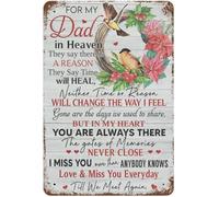 HJNAOKGWHQ For My Dad In Heaven Vintage Memorial Tin Metal Sign For Home Bar Garage Restaurant Office Cafe Wall-Art 8 X 12 in