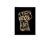HJNAOKGWHQ Gold Foil Black History Month Art, BLM Canvas Print with Motivational Quote, Unity and Justice Wall Decor for Living Room, Cultural Gift for Home Office(Framed,16x24inch(40x60cm))