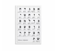 HJNAOKGWHQ Hebrew Alphabet Poster - Vintage Script Chart from Ancient to Modern Letters, Cultural Wall Art for Study & Decor(Framed,16x24inch(40x60cm))