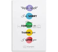 HJNAOKGWHQ Ho'oponopono Prayer Wall Art - Hawaiian Forgiveness & Peace Poster for Living Room, Bedroom, Meditation Space(Unframed,16x24inch(40x60cm))