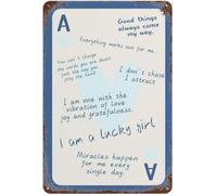 HJNAOKGWHQ Lucky Girl Playing Cards Vintage Metal Sign Wall Decor for Game Room Man Cave Bar Poker Club Dorm 8 X 12 in
