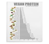 HJNAOKGWHQ Protein on a Plant-Based Diet Chart - Vegan & Vegetarian Protein Food Guide | Informative Wall Art for Health-Conscious, Home Chefs, Gym Decor(Unframed,08x12inch(20x30cm))