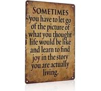 HJNAOKGWHQ Sometimes You Have To Let Go Vintage Quote Funny Metal Sign Aluminum Wall-Art for Home Office 8 X 12 in