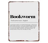 HJNAOKGWHQ Vintage Bookish Metal Sign Reading Lover Wall Decor Aluminum Art for Library Study Office 8 X 12 in