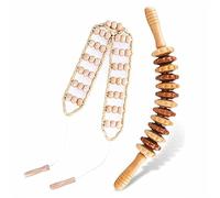 HJNFL 2 herramientas de terapia de rodillo de masaje de madera, kit de meroterapia, rodillo masajeador de madera para anticelulitis, drenaje linfático, relajación muscular o masaje natural para aliviar el tejido profundo