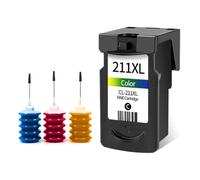 hJNGdU Cartucho de Tinta Recargable PG-210XL CL-211XL Compatible con 210 211 impresoras de la Serie XL Que Incluye IP2700 IP2702 MP240 MP250 MP260 MP270 MP320 MP480 MP490 MP495 Modelos(CL-Ink)