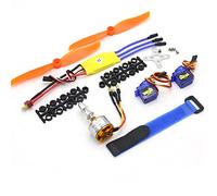 hJNGdU Motor sin escobillas A2212 2212 2200KV 1400KV 1000KV compatible con 30A 40A BLheli ESC y SG90 9G Servo compatible con avión de ala fija RC y helicóptero (2212 2200KV 30A ESC)