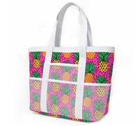 HJOSWVNS Bolso Playa Mujer Verde Negro Rosa Tote Bag Bolsa Playa Shopper Bolsa de Viaje Bags For Women Ligero Bolso Shopper Plegable Tote Bag Cremallera Resistente Natación Beach Bag 33x32cm/1 Pieza