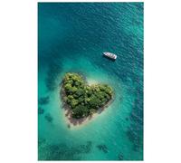 HJOSWVNS Cuadros Decoracion Salon Modernos Corazón Verde Azul Cuadros Decoracion Dormitorios Decorativos Baño Cocina Laminas Decorativas Pared Lienzos Decorativos Sin Marco Wall Art 40x60cm/1 Pcs