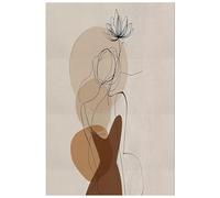 HJOSWVNS Cuadros Decoracion Salon Modernos Flor Negra Beige Cuadros Decoracion Dormitorios Decorativos Baño Cocina Laminas Decorativas Pared Lienzos Decorativos Sin Marco Wall Art 60x90cm/1 Pcs