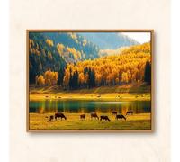 HJOSWVNS Cuadros Decoracion Salon Modernos Marrón Oro Azul Cuadros Decoracion Dormitorios Decorativos Baño Cocina Laminas Decorativas Pared Lienzos Decorativos Sin Marco Wall Art 40x60cm/1 Pcs