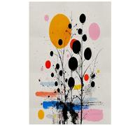 HJOSWVNS Cuadros Decoracion Salon Modernos Negro Círculo Rosa Cuadros Decoracion Dormitorios Decorativos Baño Cocina Laminas Decorativas Pared Lienzos Decorativos Sin Marco Wall Art 40x60cm/1 Pcs