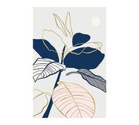 HJOSWVNS Laminas Decorativas Pared Hojas De Polvo Azul Cuadros Decoracion Salon Modernos Dormitorios Cuadros Decorativos Laminas para Cuadros Dormitorio Lienzo Decorativo para Pared Sin Marco 60x90cm