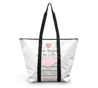 HJOSWVNS Tote Bag Corazón Blanca Rosa Bolsa Playa Poliéster Bolsas de Tela Reutilizable Bolsas de Viaje Plegable Bolso Playa Cremallera Bolsos de Mano Mujer Bolso Viaje 38x56cm/2 Pcs