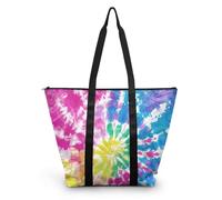 HJOSWVNS Tote Bag Rosa Azul Cielo Bolsa Playa Poliéster Bolsas de Tela Reutilizable Bolsas de Viaje Plegable Bolso Playa Cremallera Bolsos de Mano Mujer Bolso Viaje 38x56cm/2 Pcs