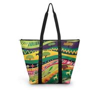 HJOSWVNS Tote Bag Tela Árbol Verde Púrpura Bolsas de Tela Poliéster Bolso de Mano de Mujer Reutilizable Bolsa Compra Plegable Tote Bag Cremallera Bolso Viaje Duradero Totebag 38x56cm/1 Pcs
