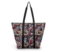 HJOSWVNS Tote Bag Tela Azul Cielo Rojo Bolsas de Tela Poliéster Bolso de Mano de Mujer Reutilizable Bolsa Compra Plegable Tote Bag Cremallera Bolso Viaje Duradero Totebag 38x56cm/2 Pcs