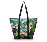 HJOSWVNS Tote Bag Tela Limón Amarillo Verde Bolsas de Tela Poliéster Bolso de Mano de Mujer Reutilizable Bolsa Compra Plegable Tote Bag Cremallera Bolso Viaje Duradero Totebag 38x56cm/2 Pcs