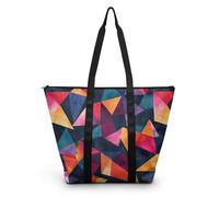 HJOSWVNS Tote Bag Tela Negro Púrpura Naranja Bolsa Tela Poliéster Bolsa Compra Plegable Bolso de Mano de Mujer Reutilizable Totebag Playa Cremallera Duradero Bolso Viaje 38x56cm/1 Pcs