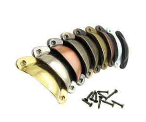 HJQFVASQ Armario con cajones de cocina de Metal Retro, manija de puerta y perillas for muebles, artículos de mano, tiradores de concha de latón antiguo, 2 uds.(Brushed Green Bronze)