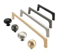 HJQFVASQ Manijas de armario, cocina, almacenamiento, Latón dorado, tiradores puertas, cajones, muebles, herrajes(Pearl Gray 96mm)