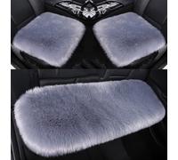HJRegaFimu Cojín de Asiento para Mitsubishi Space Star ASX Outlander Carisma l200, Fundas de Felpa, Almohadilla Protectora mullida, Juego de Tres Piezas, Gris