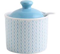 HJtRTDF Azucarero azul con tapa, bote for azúcar, sal y condimentos (rojo, 250 ml)(Blue 3)