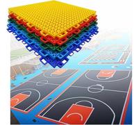 HJtRTDF baldosas, Baldosas de cancha al Aire Libre for Pelotas bádminton Baloncesto, tapetes entrelazados modulares Resistentes a la Intemperie(Red)