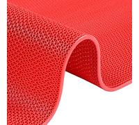 HJtRTDF Felpudo para Exteriores, Rollo 5m m de la Estera del Drenaje PVC for tamaños múltiples Multicolores al Aire Libre Interiores Las áreas húmedas(Red,120cmx150cm)