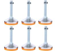 HJtRTDF Patas para Muebles， Pies niveladores de Acero al Carbono Alta Resistencia M8/M10/M12 x 50 mm, Almohadillas Antideslizantes, Base 40 diámetro, 6 Unidades(D40*M10*50mm)
