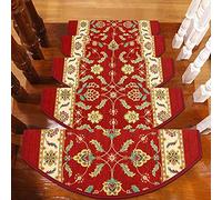 HJtRTDF peldaños de Escalera， Alfombra Duradera for escaleras, Alfombra de Goma Antideslizante Estampada, Juego 5 Alfombrillas for(65x24cm(25.6x9.4in))