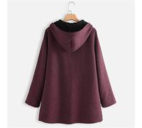 HJUGHPN Abrigos para mujer, chaqueta acolchada de otoño e invierno, abrigo casual de felpa para mujer, manga larga, suelto, longitud media, con capucha, abrigo para mujer (XXL)