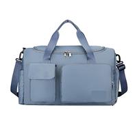 HJUGHPN Bolsa de gimnasio para mujer, bolsa de deporte de viaje, bolsa de lona de gran capacidad, portátil, impermeable, bolsa de equipaje para organización de fitness (azul)