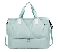 HJUGHPN Bolsa de Gimnasio para Mujer Equipaje de Mano Femenino para niñas, Bolsos de Lona de Viaje, Bolsos de Fin de Semana, Bolsos de Gimnasio multifuncionales para Mujeres(Light Green)
