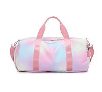 HJUGHPN Bolsa de gimnasio para mujer, impermeable, impermeable, bolsa de viaje para el hombro, bolsa de lona con impresión para niñas, organizador de equipaje, bolsa de gimnasio rosa