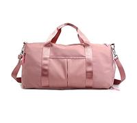 HJUGHPN Bolsa de gimnasio para mujer, impermeable, para exteriores, color negro y rosa, bolsas deportivas para zapatos, bolsas de hombro para mujer, bolsas de viaje grandes para hombre, bolsa de