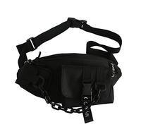 HJUGHPN Bolsa de pecho para hombre, bolsa cruzada negra, bolsa de pecho de gran capacidad, bolsa de viaje para hombre