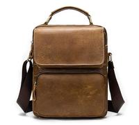HJUGHPN Bolso de hombro para hombre, diseño de maletín, casual, de piel de vacuno, retro, vertical, para hombre, bolso de mensajero esmerilado