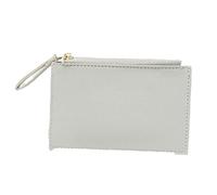 HJUGHPN Bolsos de mano para mujer con cremallera, monedero de piel con cremallera, mini llavero, cartera pequeña, soporte para tarjetas multitarjetas, tarjetero (gris)