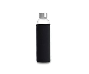 HJUGHPN Botella de agua de vidrio de estilo deportivo de 360 ml, 550 ml, 280 ml, portátil, para bicicleta, para viajes en bicicleta, botella de oficina transparente (Schwarz)