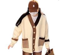 HJUGHPN Cárdigan bordado para mujer, chaqueta de punto para mujer, para estudiantes, otoño