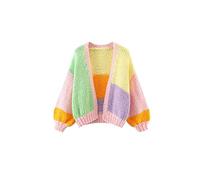 HJUGHPN Cárdigan de punto para mujer para primavera y otoño, de ganchillo, con hombros caídos, suéter corto para mujer