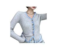 HJUGHPN Cárdigan de punto para mujer, suéter corto, abrigo para mujer