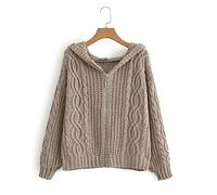 HJUGHPN Cárdigan para mujer de primavera y otoño para mujer, suéter de manga larga, holgado, con cremallera, abrigo con capucha, suéter de oficina